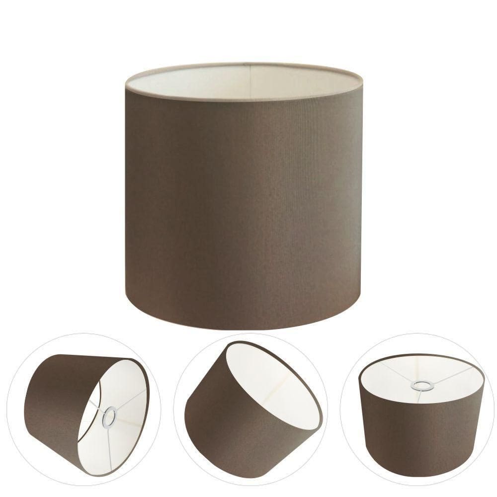 Cúpula Abajur E Luminária Cilíndrica Vivare Cp-7008 ø20x25cm - Bocal Nacional Cáqui