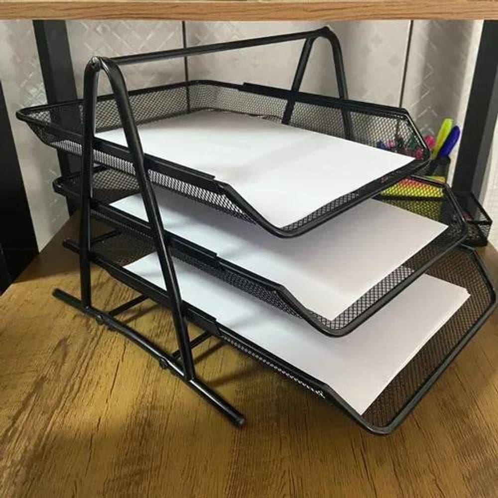 10X Suporte Organizador De Documento Papel A4 3 Bandejas