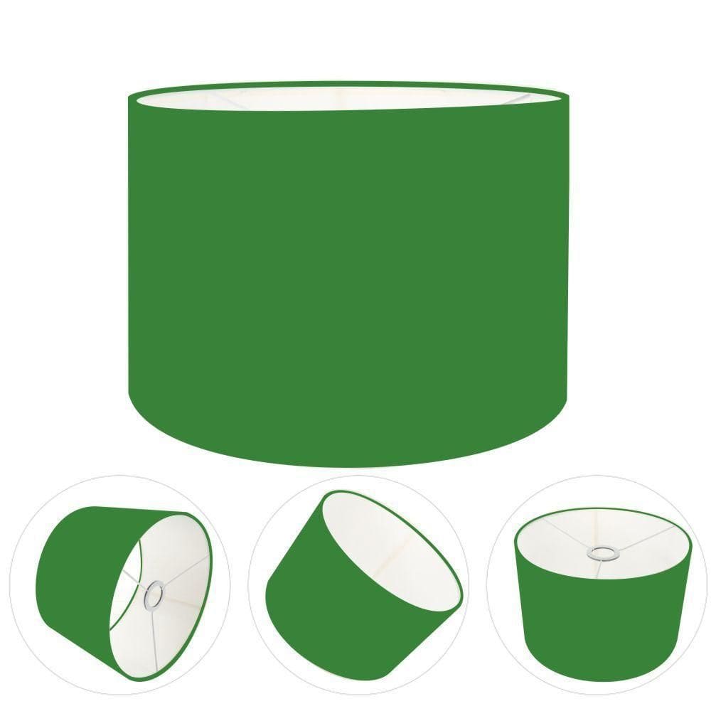 Cúpula Abajur E Luminária Cilíndrica Vivare Cp-7019 ø40x30cm - Bocal Nacional Verde-folha