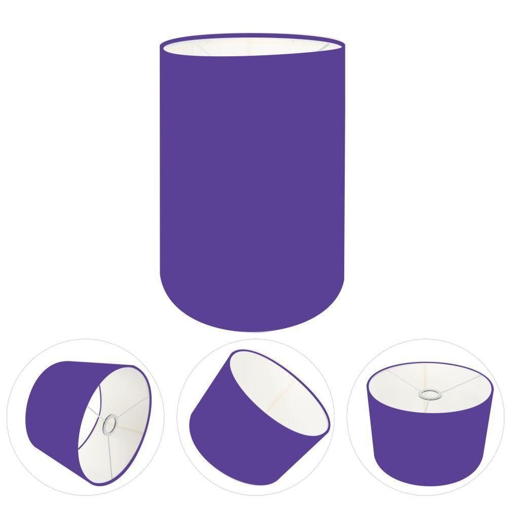 Cúpula Abajur E Luminária Cilíndrica Vivare Cp-7004 ø15x25cm - Bocal Nacional Roxo