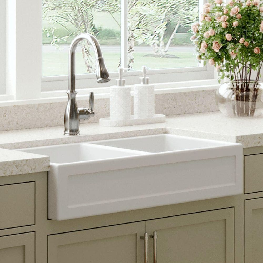 Cuba Cozinha Farm Sink Dupla Quadratta 87 Cm - Branco