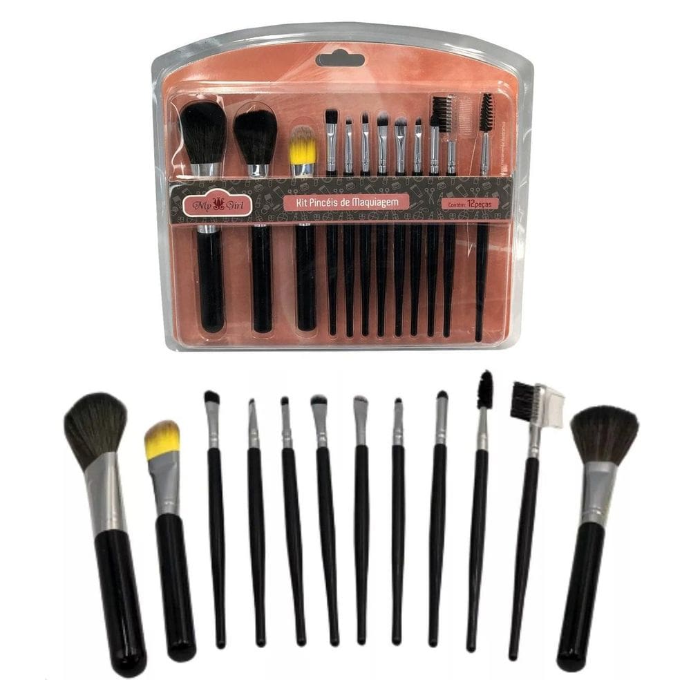 Kit 12 Pincel Para Maquiagem Profissional Completo Pratico