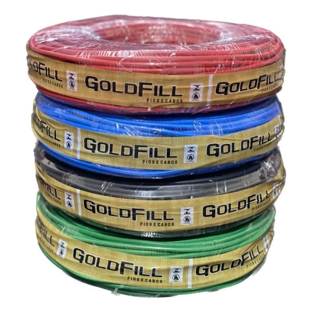 5X Fio Elétrico Cabo Flexível 4Mm Rolo 50 Metros Anti-Chamas