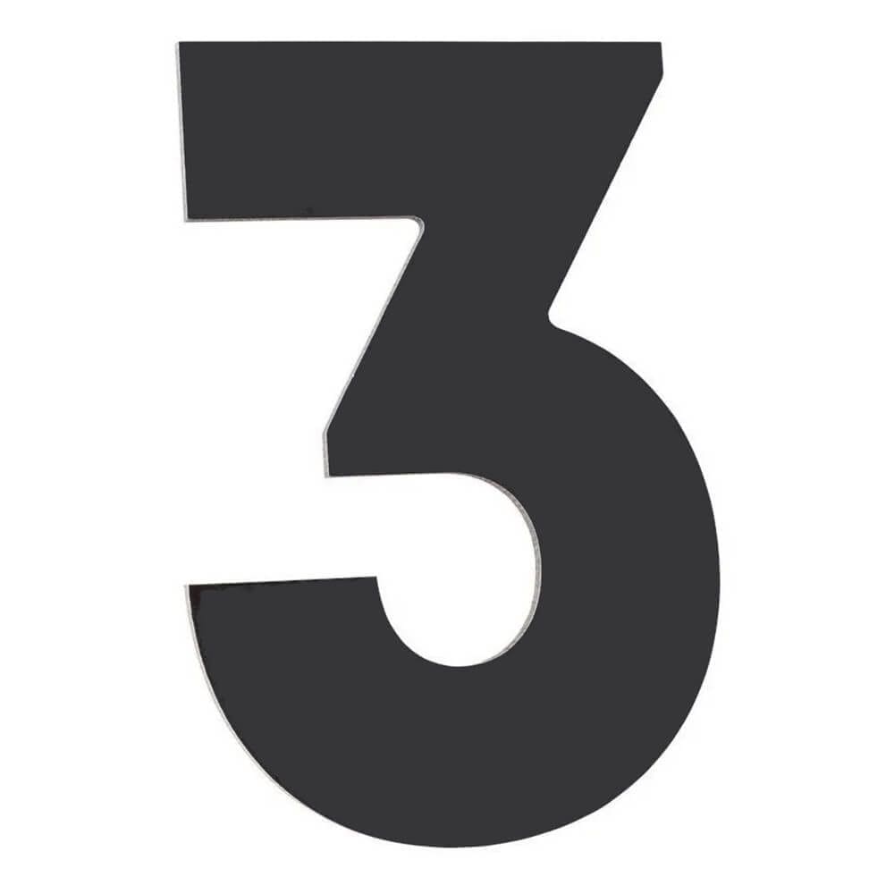 Número Residencial de Alumínio Composto Preto Nº 3 - PR3000/3 - PINCEIS ATLAS