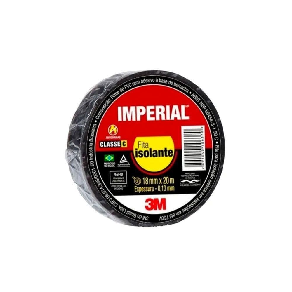 Fita Isolante 18mm X 20m Imperial Slim Preta 3m