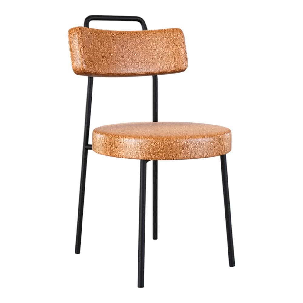 Cadeira Sala de Jantar Kobe Estofada com Encosto Couríssimo Whisky - Desk Design