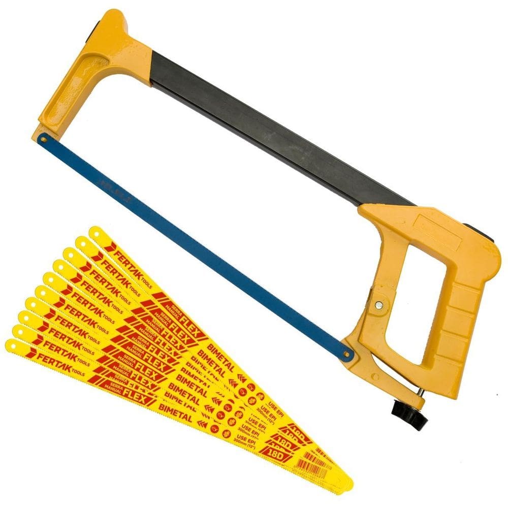 Arco Serra Profissional Ajustável 12Pol + 10 Lâminas Bimetal