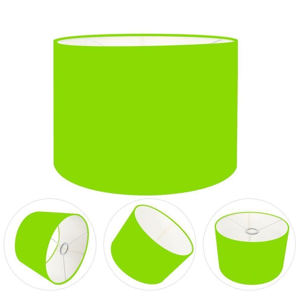 Cúpula Abajur E Luminária Cilíndrica Vivare Cp-7018 ø40x25cm - Bocal Nacional Verde-limão