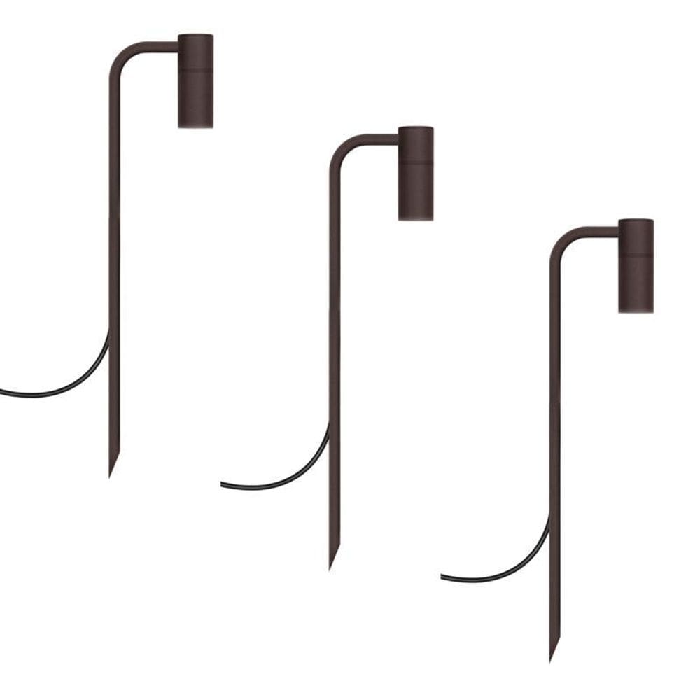 Kit 3 Espetos Balizadores De Jardim Escada Foco Marrom 50Cm