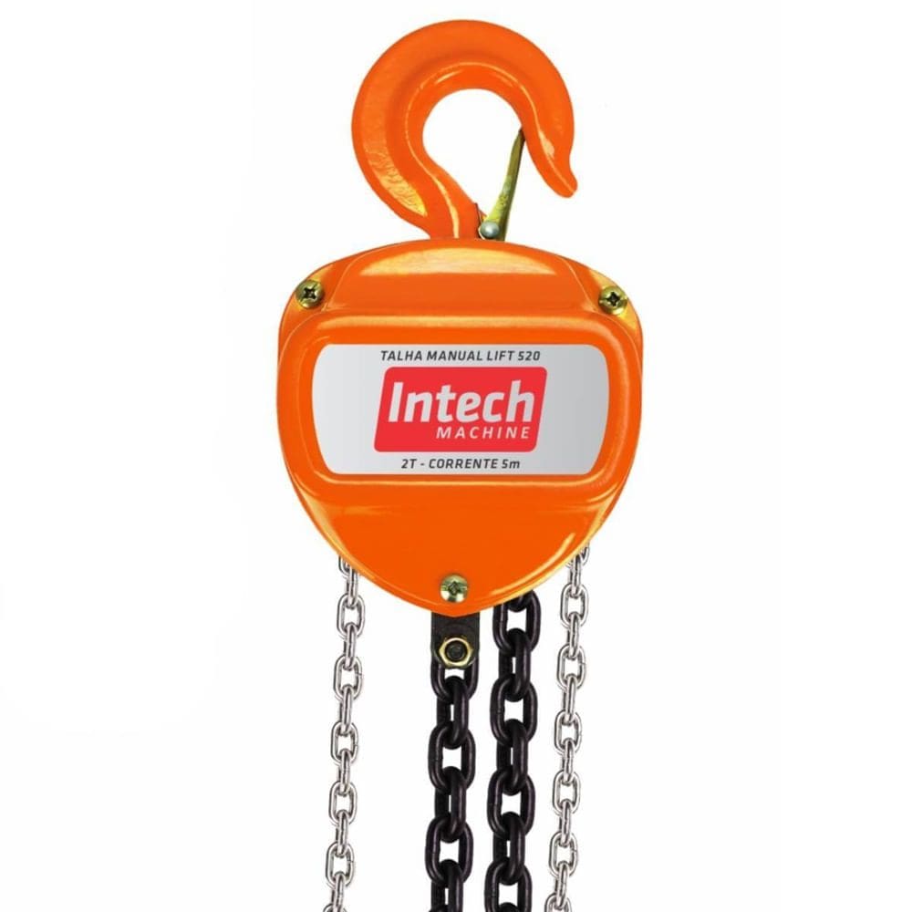 Talha Manual com Corrente de 5 Metros e Suporta 2 Toneladas - LIFT520 - INTECH MACHINE