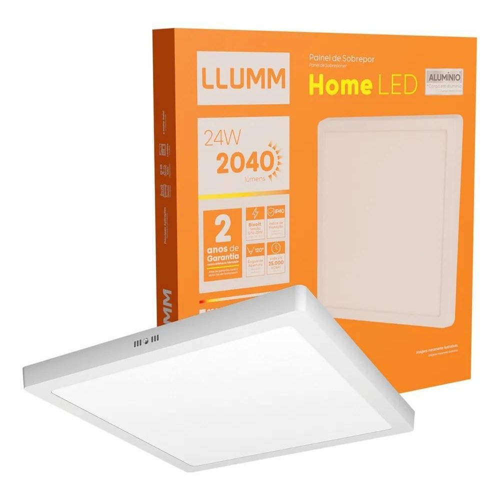 10X Painel Home Led 24W Plafon 30X30Cm Sobrepor Quadrado Alum