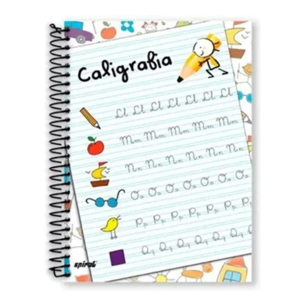 10X Caderno Caligrafia Capa Dura 96Fls Cor Branco