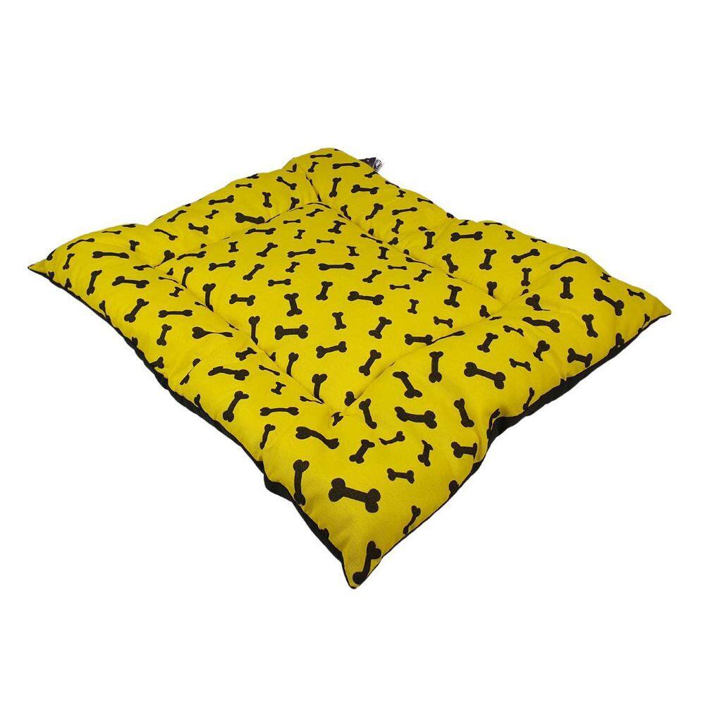 Almofada Para Cachorro Ossinho Amarelo 55x79cm Grande