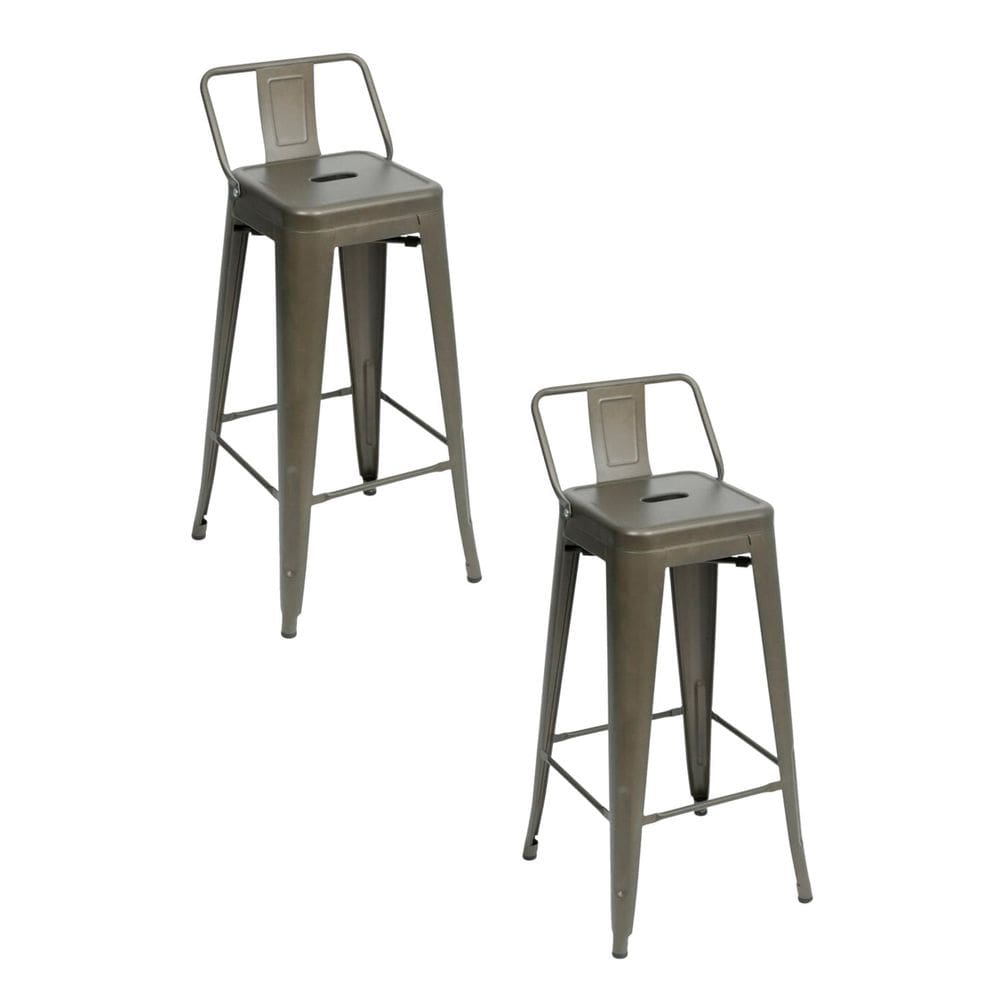 Kit 2 Banquetas Altas com Encosto Tolix Espresso Móveis Bronze