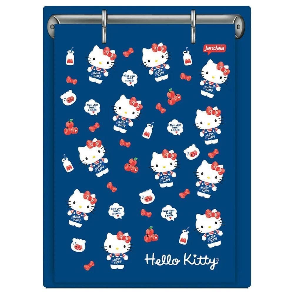 Porta Fichas Vertical 2 Fechos 1/4 60Fls Hello Kitty Jandaia