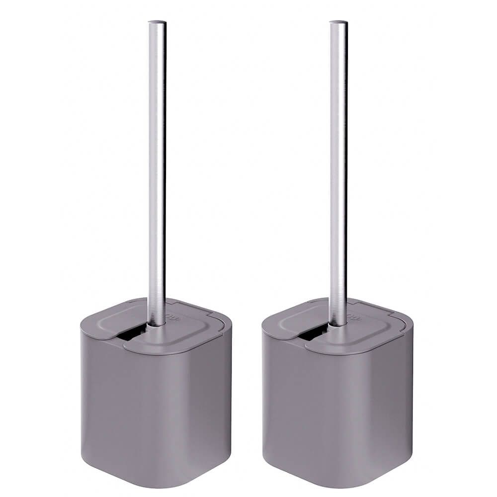 Jogo de Escovas Sanitárias Com Suporte e Tampa 2 Peças Dual Chumbo - Ou