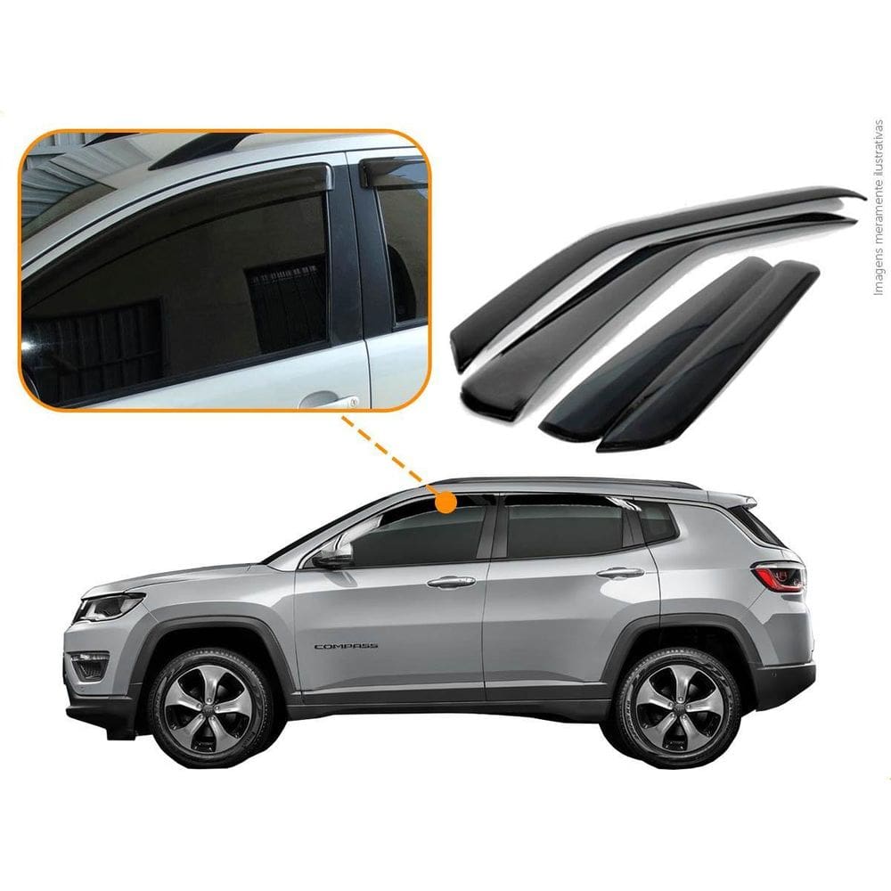 Calha De Chuva Acrilico Ecoflex Jeep Compass 2017