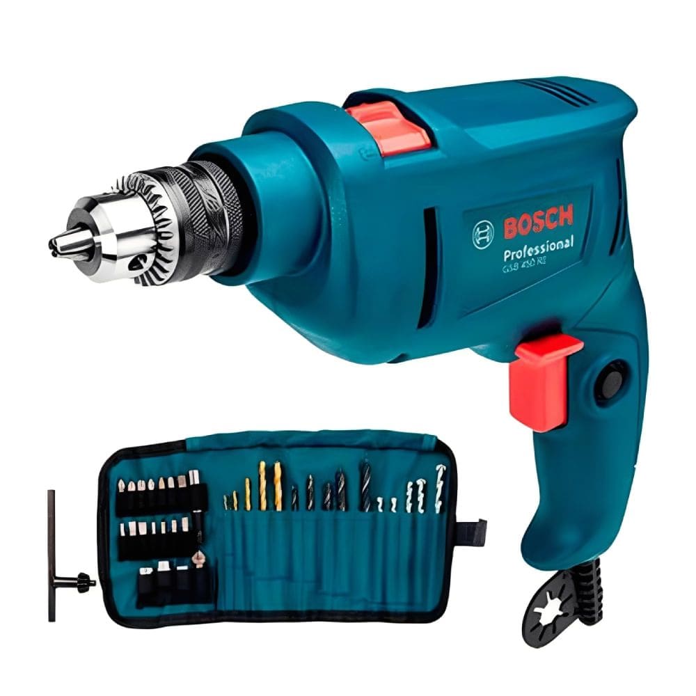 Furadeira de Impacto GSB 450 RE 3/8”” 220 Volts + Jogo de Brocas e Bits X-Line com 30 Peças - 0615A001XN000 - BOSCH