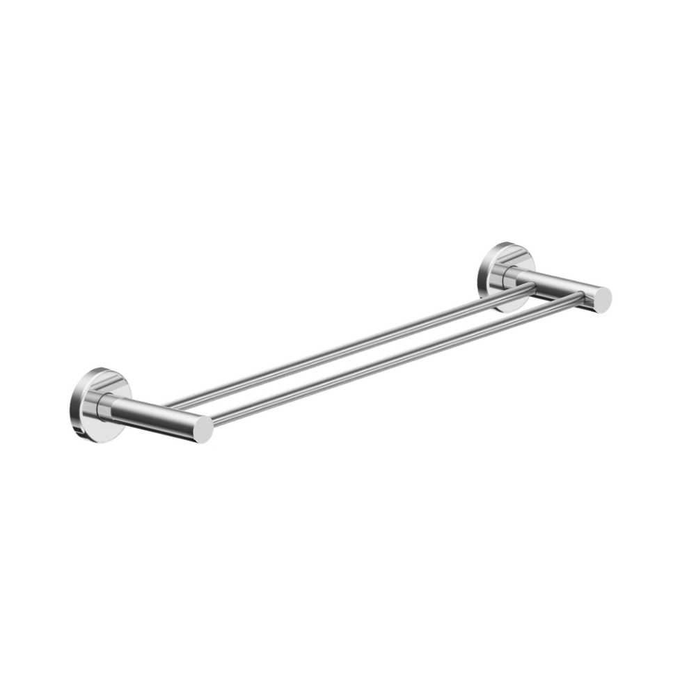 Toalheiro Duplo Para Banheiro Escovado Atenas Grego Metal 45cm