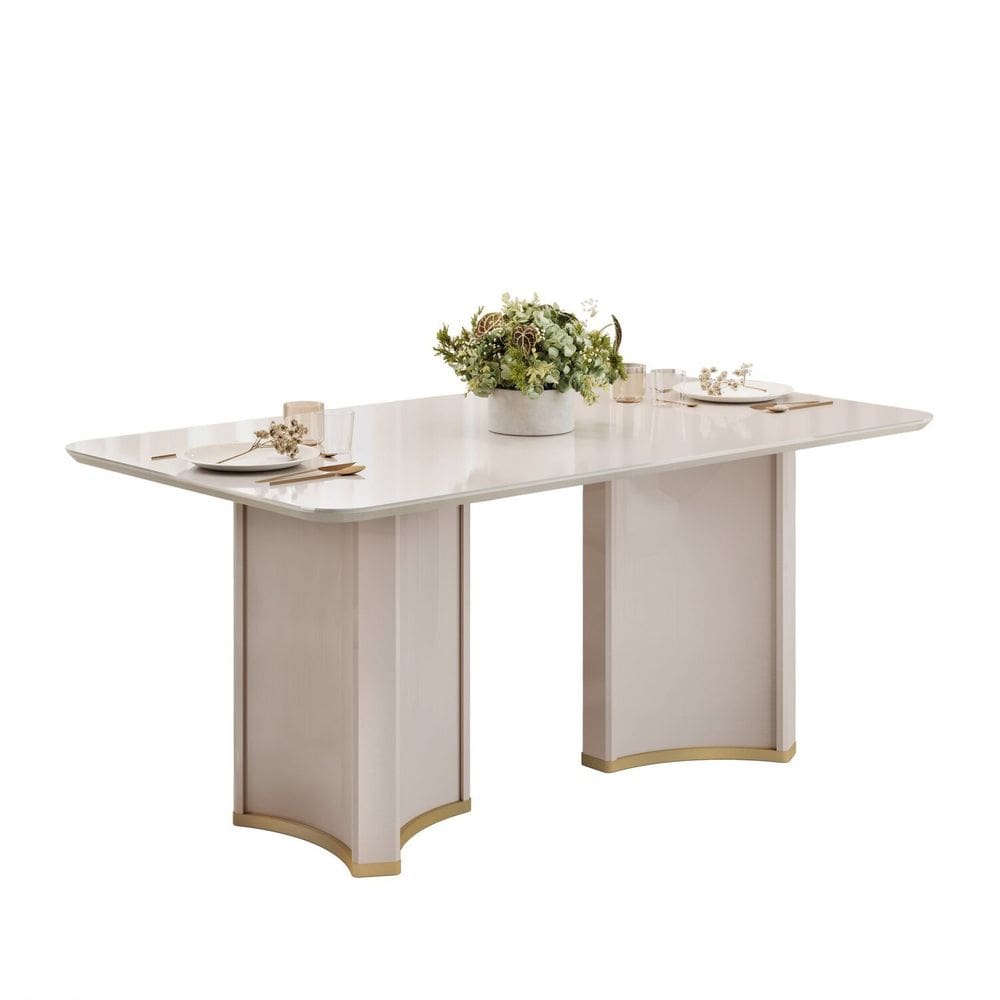 Mesa de Jantar para 6 Cadeiras 80x180cm Liz Off White
