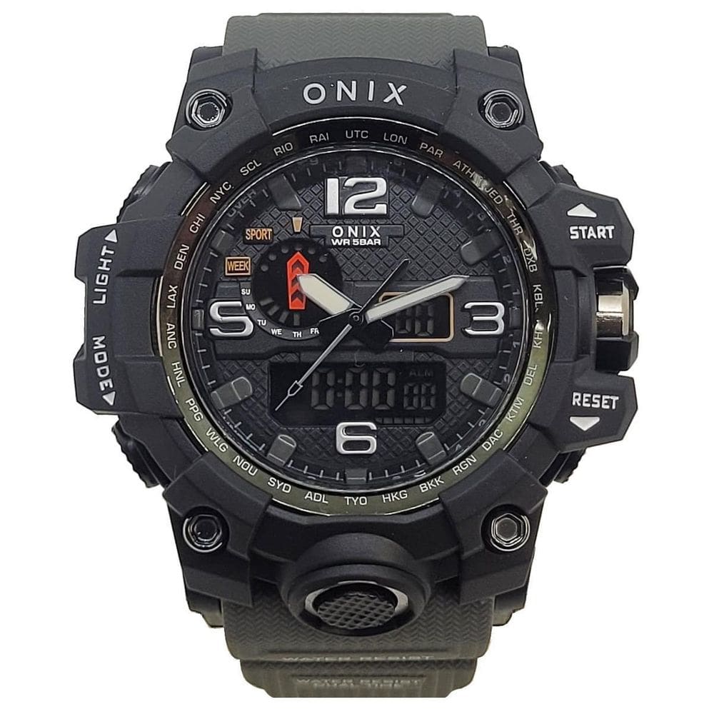 Relógio Masculino Onix Anadigi Ox117 Cinza E Preto
