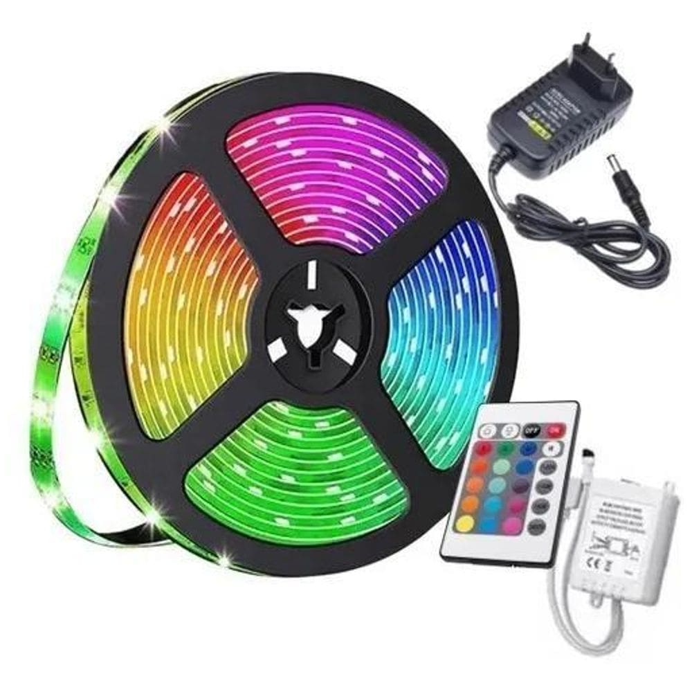 10X Fita Led Rgb 3528 5M 300 Leds À Prova D`Água