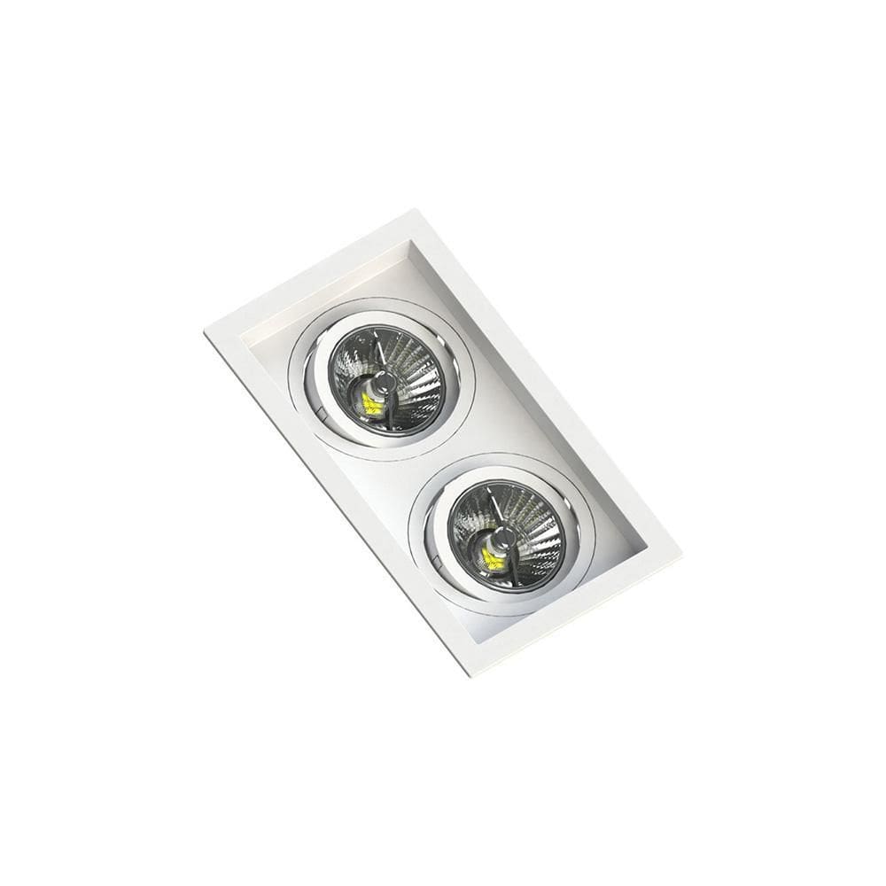 Spot De Embutir Recuado Save Energy Para 2 Lâmpadas Ar70 Gu1