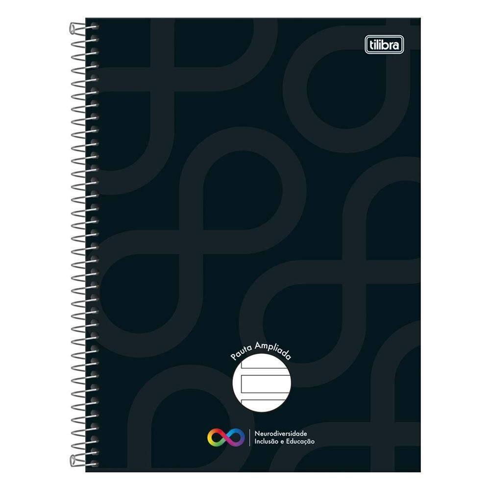 Caderno Univ 1 Matéria 80Fls Neurodiversidade Preto Tilibra