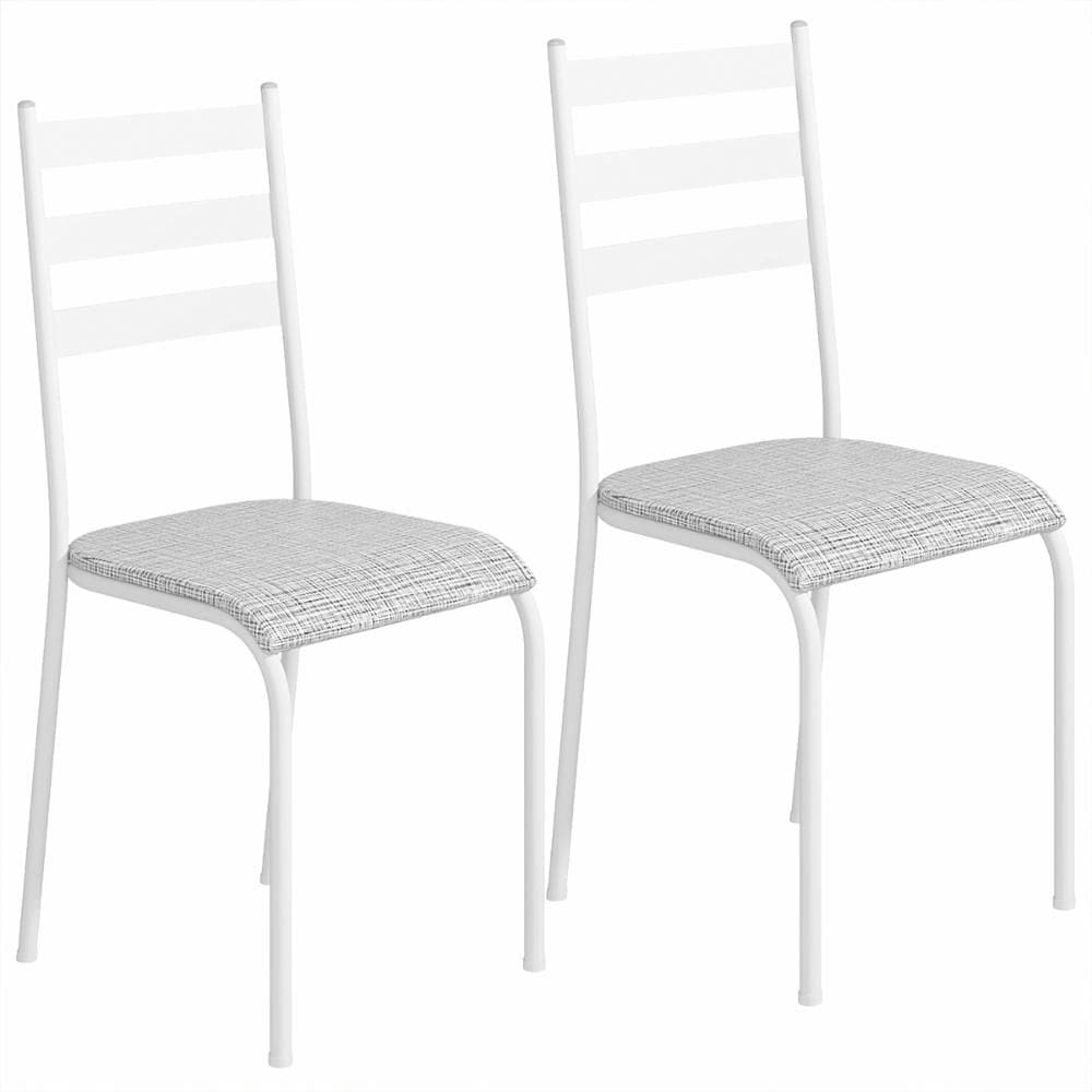 Kit 2 Cadeiras 541 Sala Jantar Cozinha Pés Aço Tubular