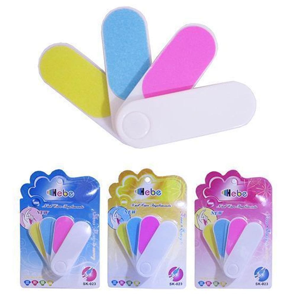 Kit Manicure Com 3 Lixas De Unha Colors + Polidor Na Cartela