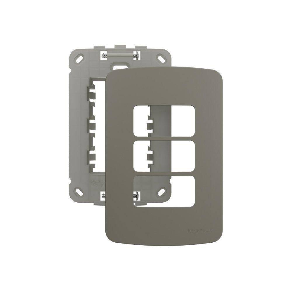 Placa Com Suporte Margirius B3 Colors 4X2 Para 3 Módulos