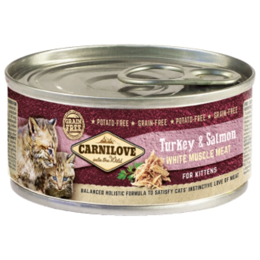Ração Úmida Premium Carnilove Peru e Salmão Patê Comida Para Gatos Filhotes