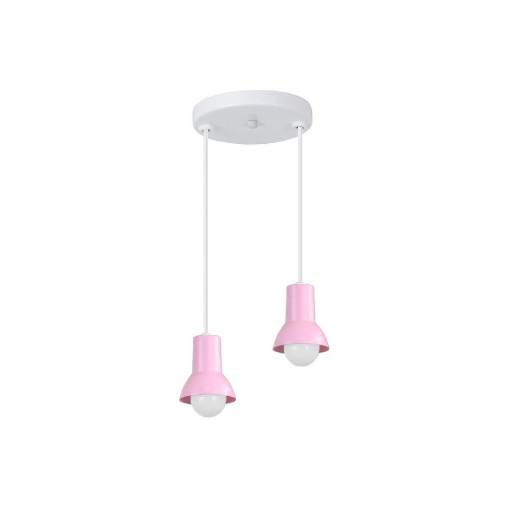 Pendente Spot Kids Quarto Infantil Rosa 2 Lâmpadas