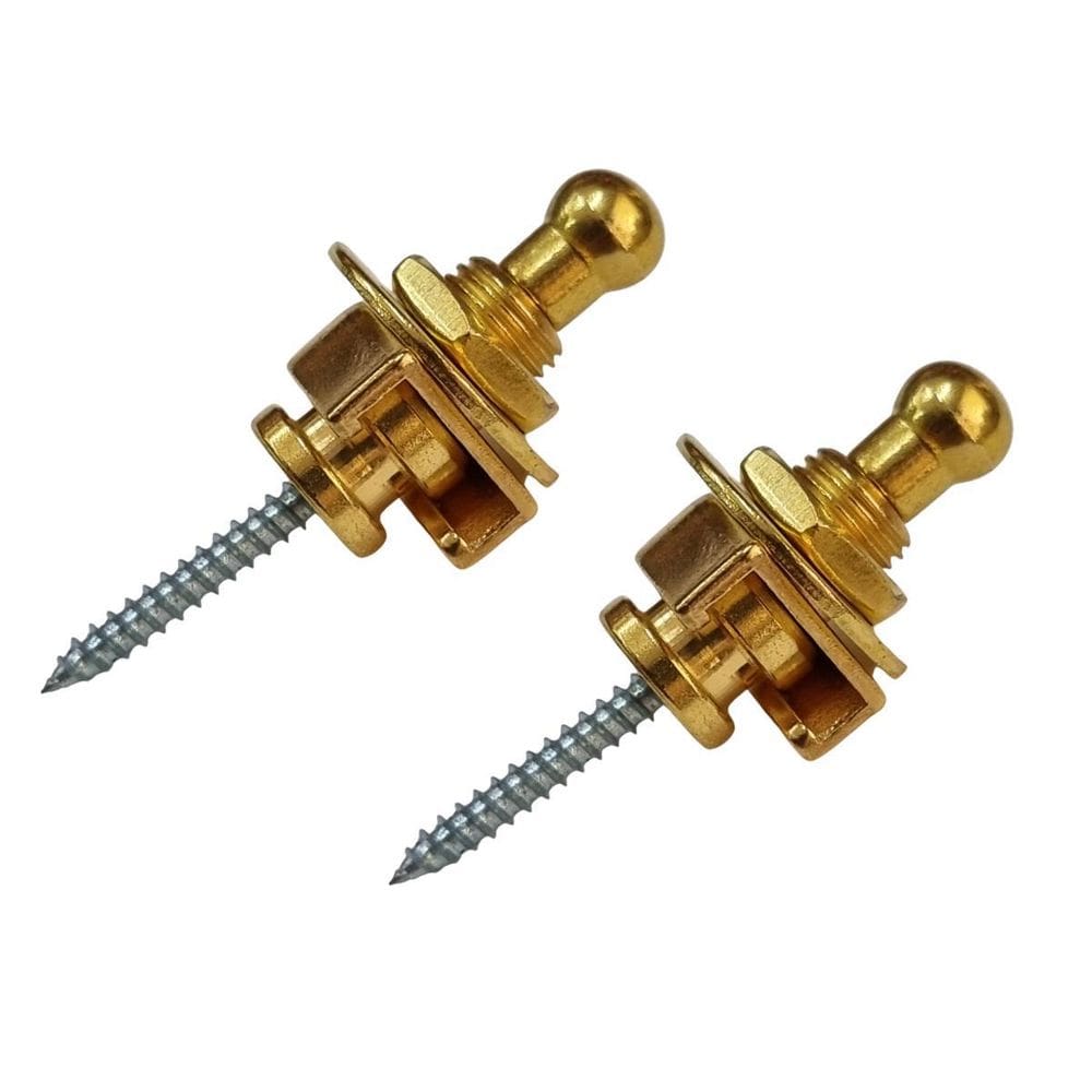 Par De Roldana Strap Lock Dourado Guitarra Violão Baixo