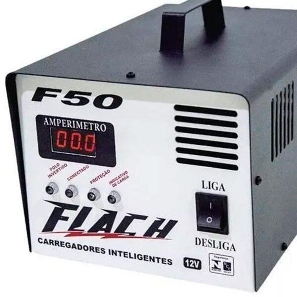 Carregador Bateria 50Amp 12V Inteligente Com Aux Part F50