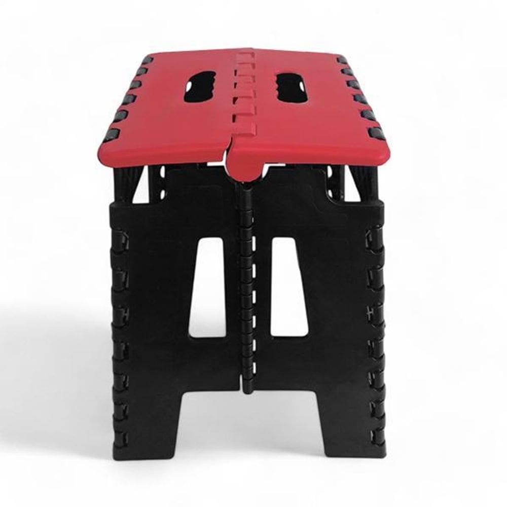 Banqueta Dobrável Multiuso Vermelho Até 100Kg Plástico