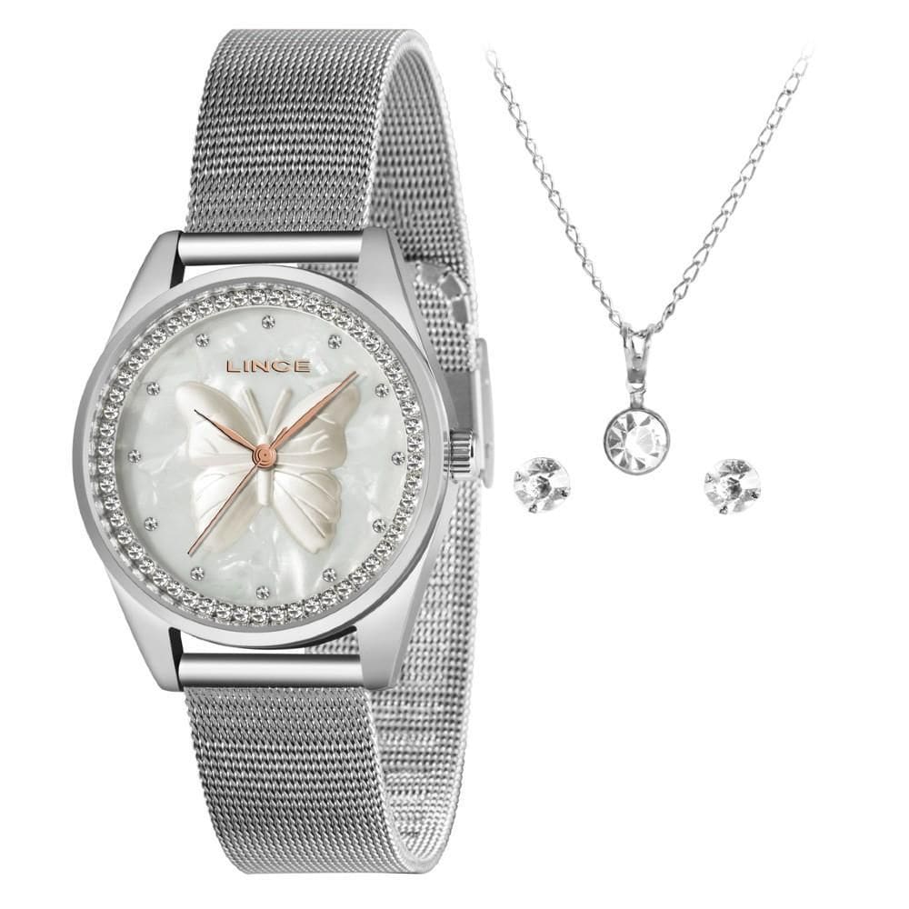 Kit Relógio Lince Feminino Prata LRMJ146L KN98B1SX