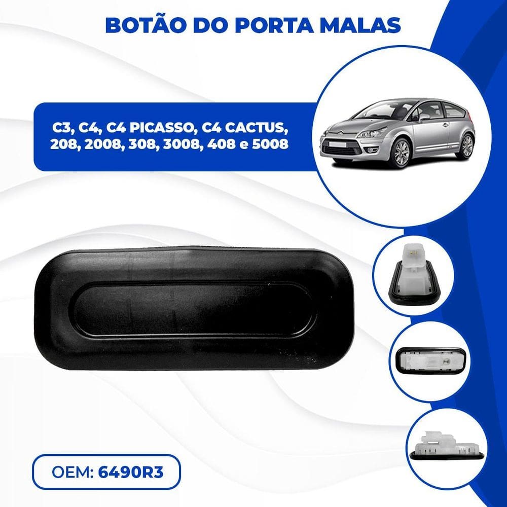 Botão Maçaneta Elétrica Porta Malas C3 C4 208 2008 308 3008
