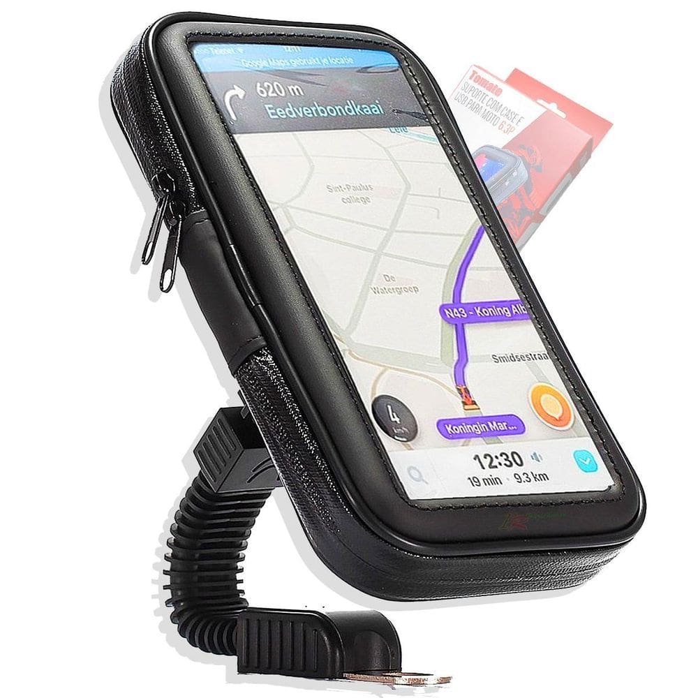 Suporte Celula Case Permeável Carrega Smartphone Usb Moto