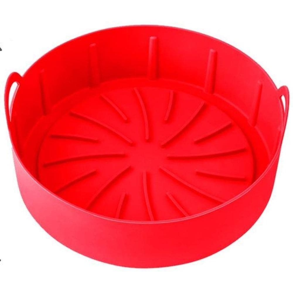 Forma / Cesto Silicone Redonda Com Alca Air Fryer 19Cm