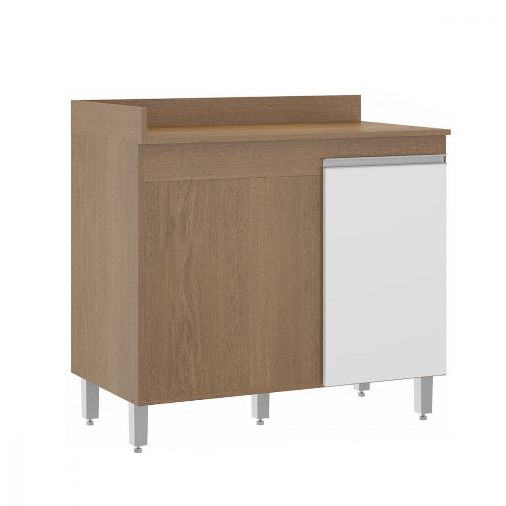 Balcão Armário de Canto Reto para Cozinha 94x88cm 1 Porta MDP 0459 Menu Móveis