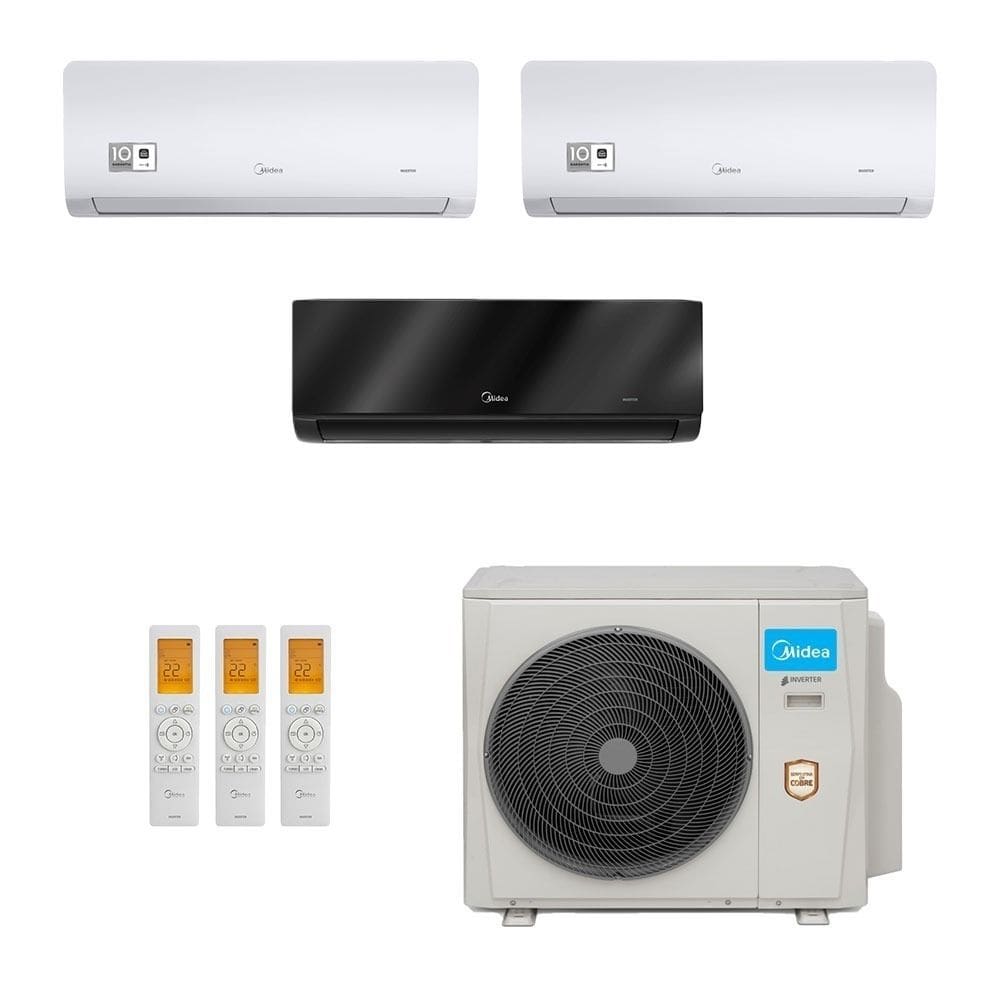 Ar-Condicionado Multi Split Inverter Midea 36.000 (2x Evap HW 12.000 + 1x Evap HW 24.000) Quente/Frio 220V