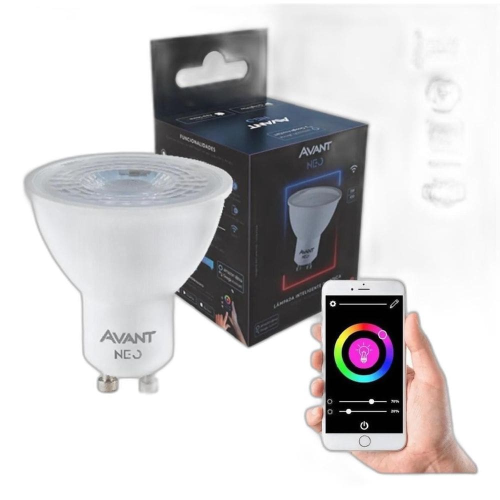 Lâmpada Dicróica Mr16 Avant Neo Gu10 Dimerizável Com Wifi