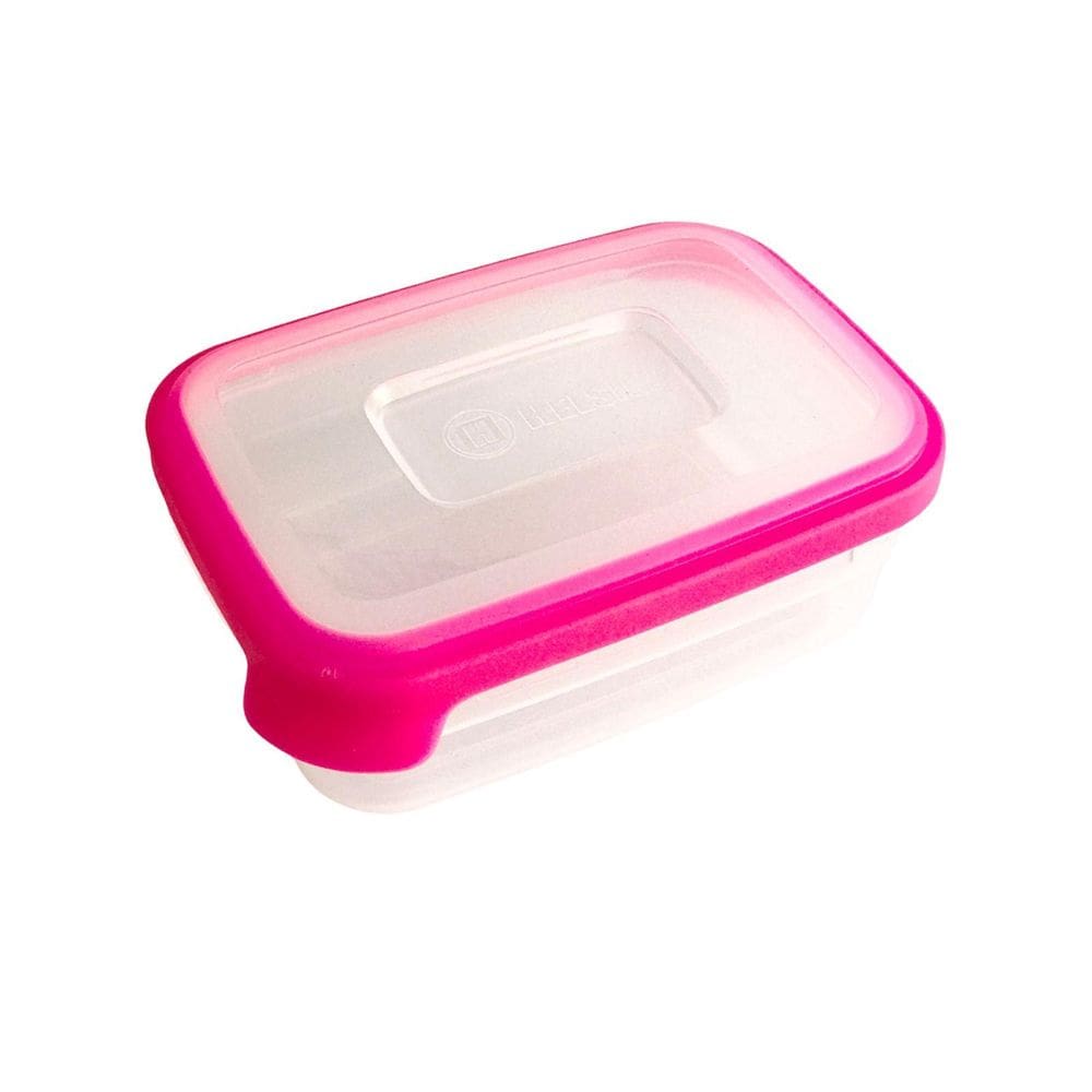 Pote Retangular 500Ml Rosa Incolor