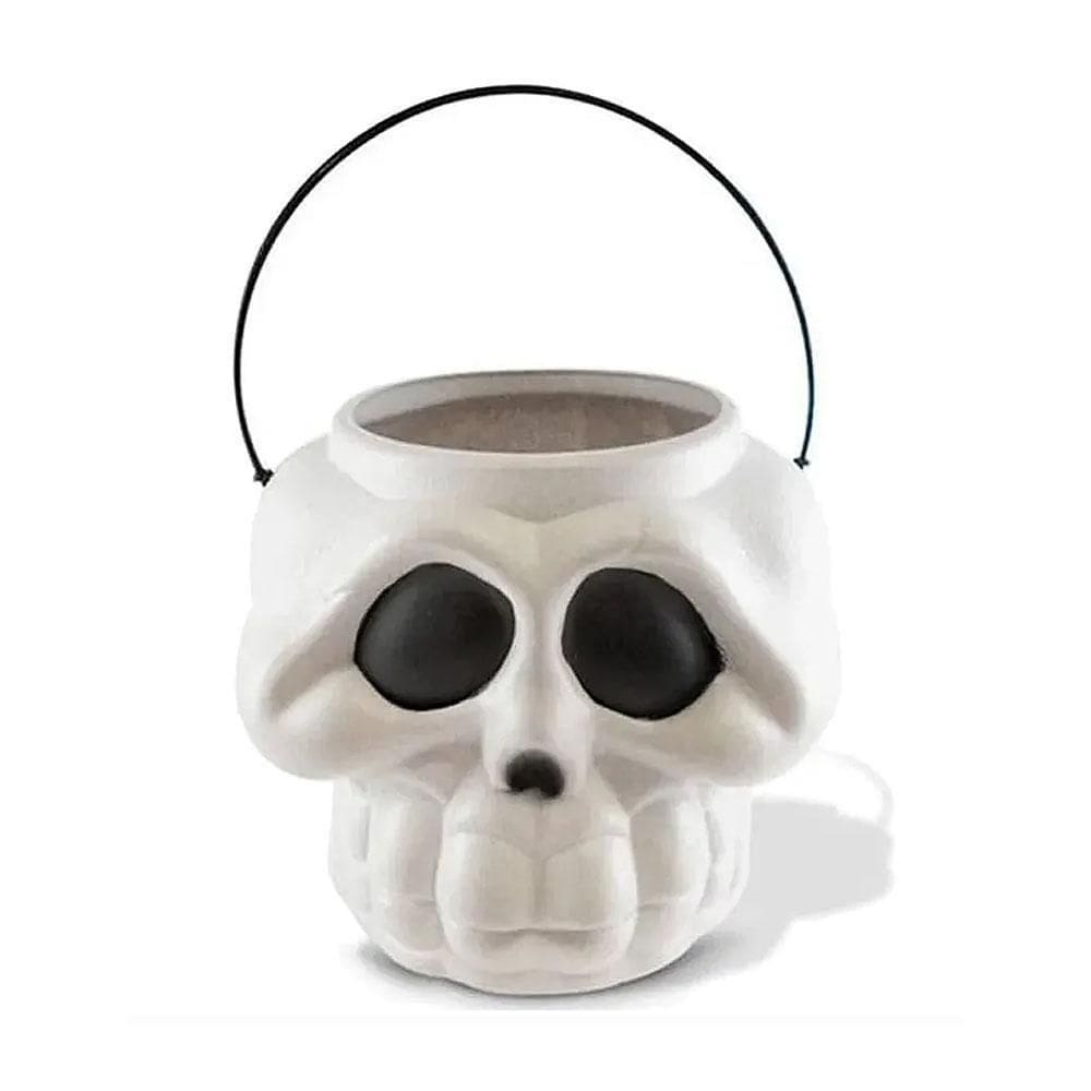 Balde Cabeça Esqueleto Caveira Plastico Para Doces Halloween