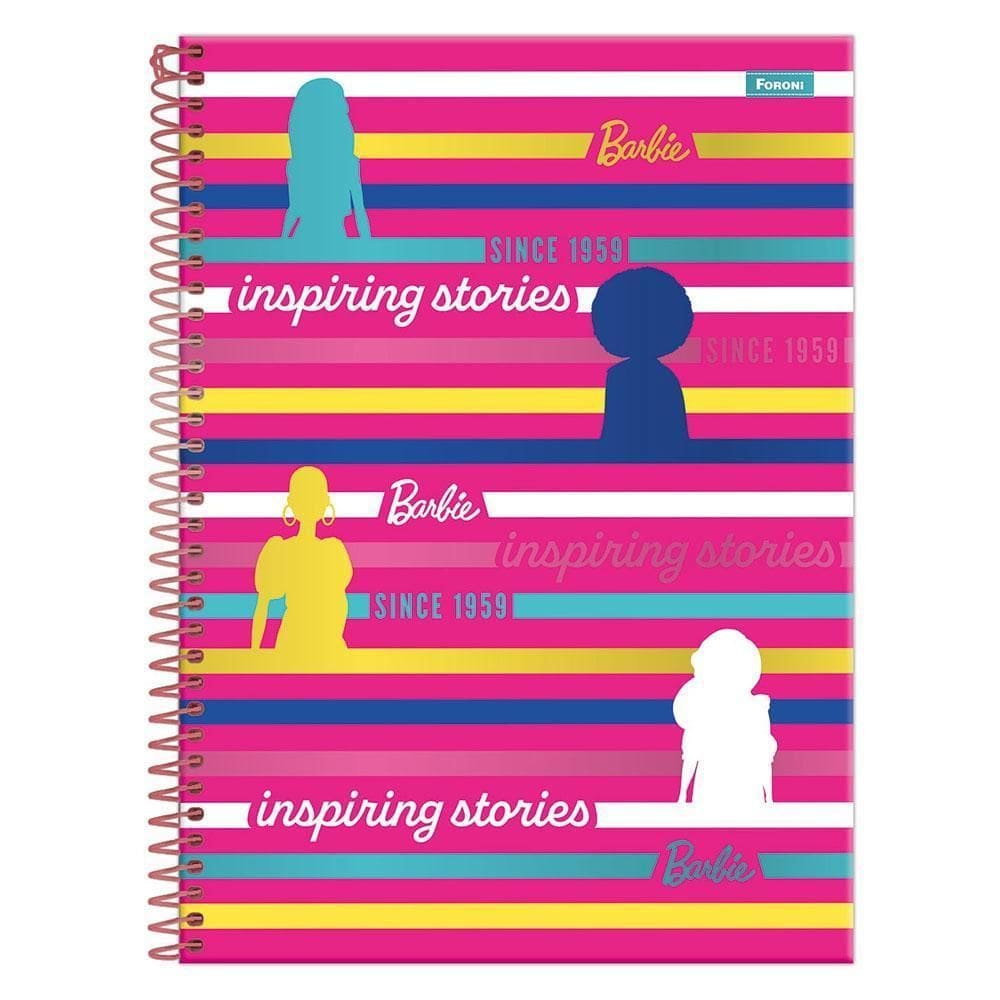Caderno Univ 1 Matéria 80Fls Barbie Inspiring Stories Foroni