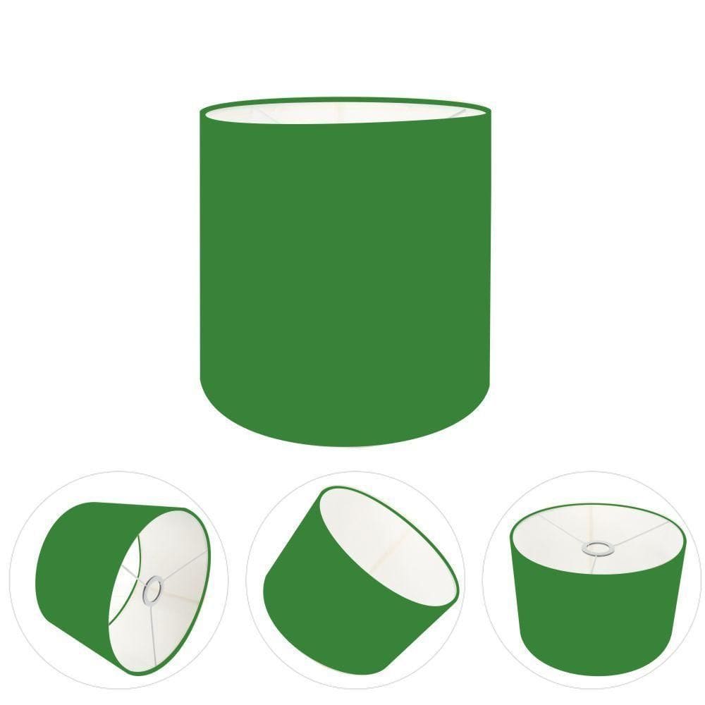 Cúpula Abajur E Luminária Cilíndrica Vivare Cp-7005 ø18x18cm - Bocal Nacional Verde-folha