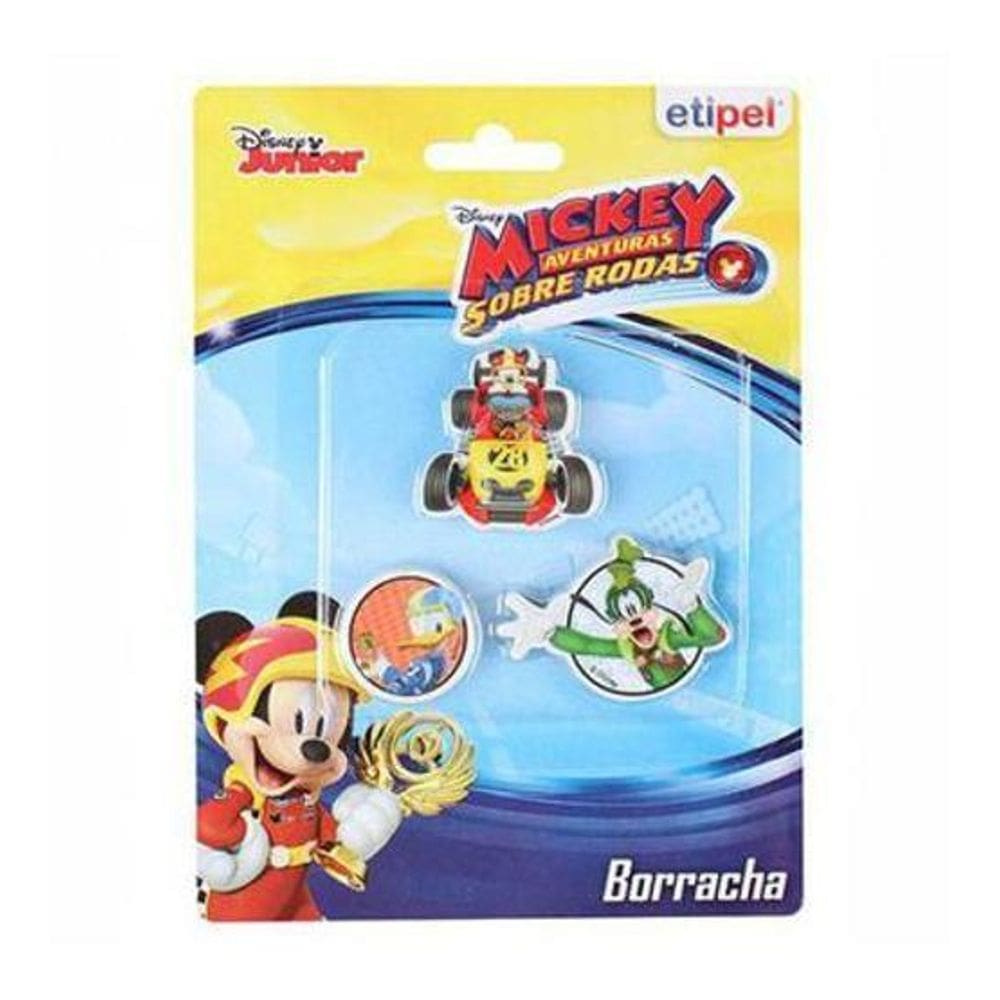 Borracha Escolar Com 3 Peças Mickey Na Cartela - Etipel