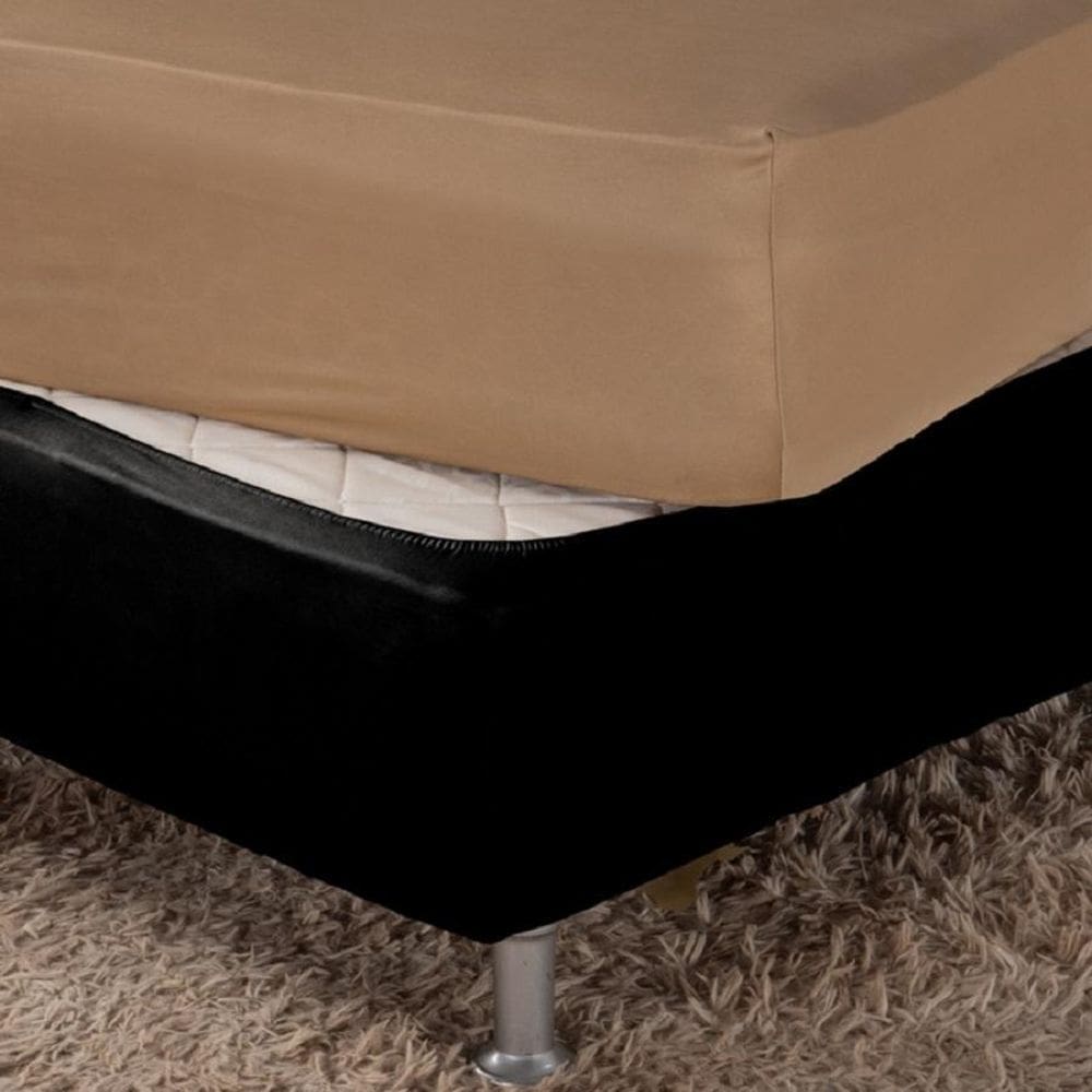 Saia Box Fit Solteiro Capa Cama Box Elástico Malha 1 Pç Lisa