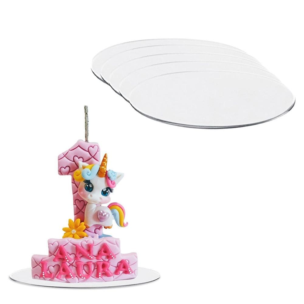 Base Acrilica Oval 5 X 8Cm Transparente C/18